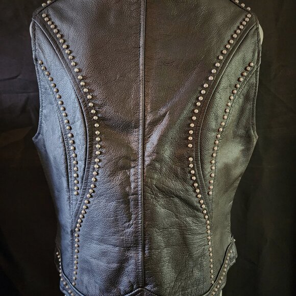Leather Biker Vest - Picture 4 of 11